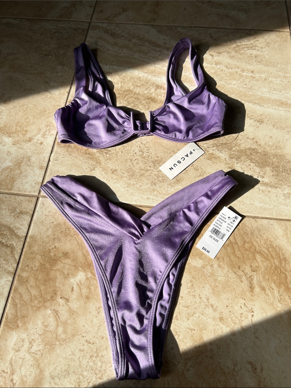 NWT PacSun Shimmer Lavender Bikini - Purple - Size XS